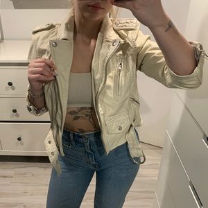 All Saints Leather Jacket 3/4 Sleeve